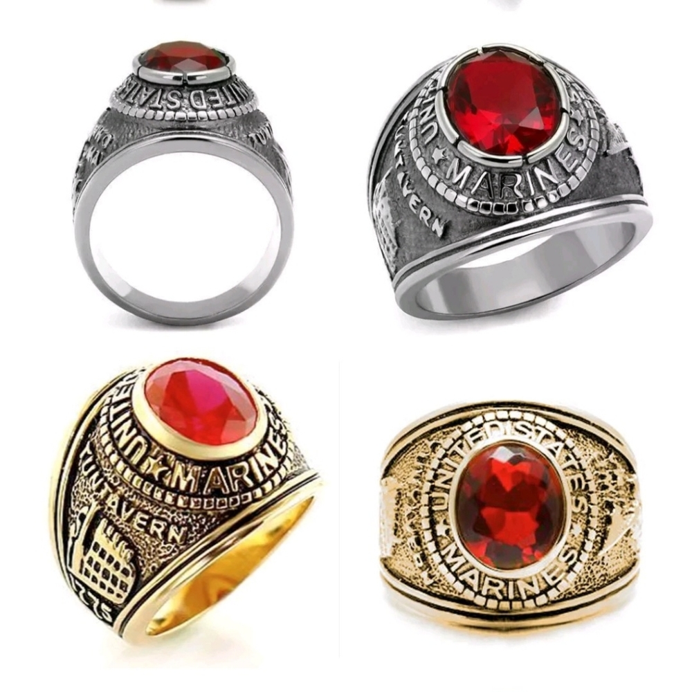 New stainless Steel UNITED STATES MARINE CORPS USMC ring Size 9-13.  Both Colors